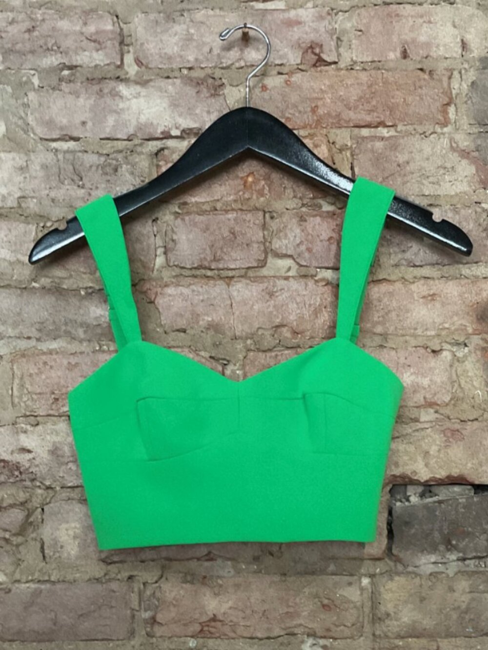 Amanda Uprichard Green Cropped Josa Top